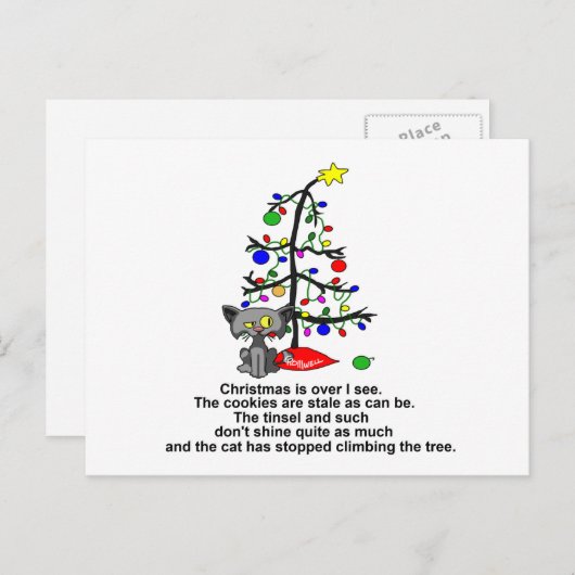 Kerstmis is voorbij feestdagenkaart (Voorkant / Achterkant)