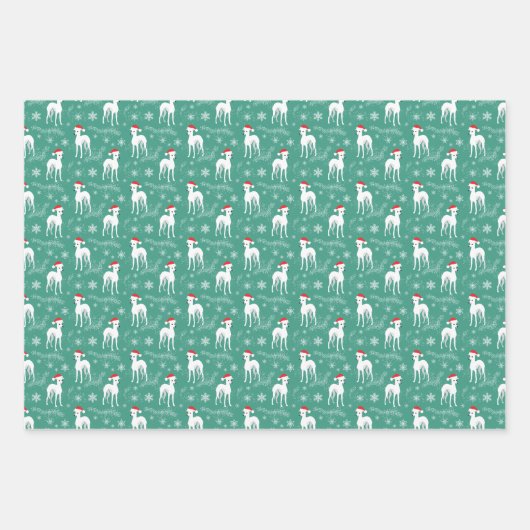 Kerstmis, Italiaanse Grijshond, aangepaste kleur Inpakpapier Vel (Voorkant 2)