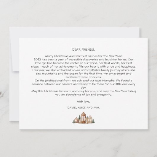 Kerstmis Jaarlijkse Familie Review Schattige Boho  Feestdagenkaart (Achterkant)