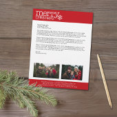 Kerstmis - Jaarlijkse feestdag, Letter 2 Foto Gepersonaliseerd Briefhoofd