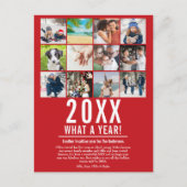 Kerstmis Jaaroverzicht Fotocollage Sneeuwvlokken Feestdagenkaart (Voorkant)