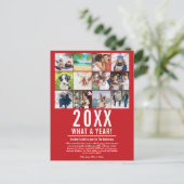 Kerstmis Jaaroverzicht Fotocollage Sneeuwvlokken Feestdagenkaart (Staand voorkant)