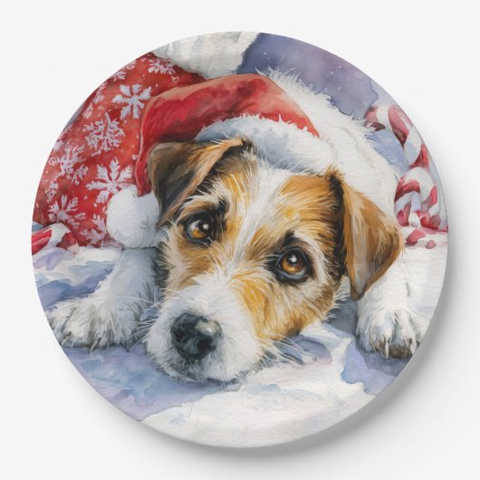 Kerstmis Jack Russell Papieren Bord (Voorkant)