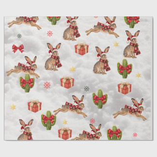 Kerstmis Jackrabbits Inpakpapier