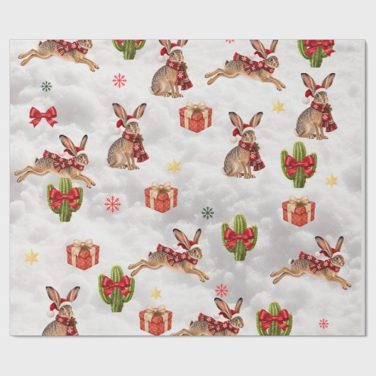Kerstmis Jackrabbits Inpakpapier (Vlak)