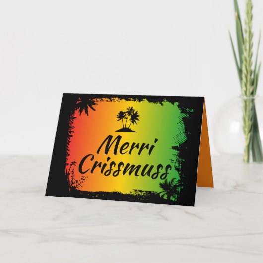 Kerstmis Jamaicaanse Rasta Tropisch Kaart (Voorkant)