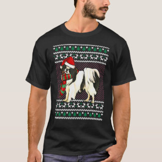 Kerstmis Japans Chin Hond Santa Hoed Lelijke Kerst T-shirt