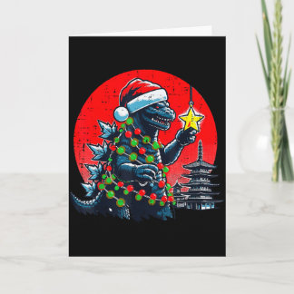 Kerstmis Japanse Monster Kerstman Ster Xmas Vrouwe Kaart