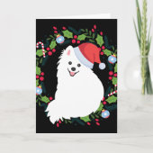 Kerstmis Japanse Spitz Dog Kaart (Voorkant)