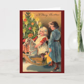 Kerstmis jaren 40 Retro Custom Kaart (Voorkant)