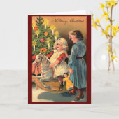 Kerstmis jaren 40 Retro Custom Kaart (Gele Bloem)