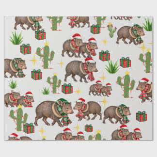Kerstmis Javelina Familie Inpakpapier