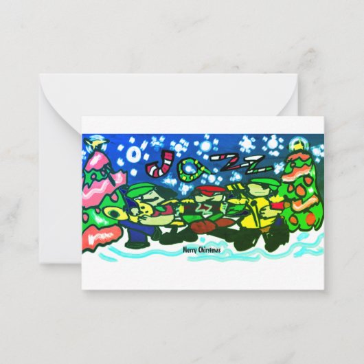 Kerstmis Jazz muziek Mok Uitnodiging Magneet (Voorkant)