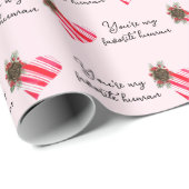 Kerstmis Je bent mijn favoriete roze kerst Cadeaupapier (Rol Hoek)