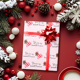 Kerstmis Je bent mijn favoriete roze kerst Cadeaupapier