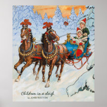 Kerstmis Jenny Nyström doormaakt door de sneeuw