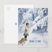 Kerstmis Jenny Nyström Laat het sneeuwscooter Cr01 Briefkaart (Voorkant / Achterkant)