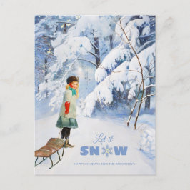 Kerstmis Jenny Nyström Laat het sneeuwscooter Cr01 Briefkaart