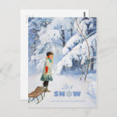 Kerstmis Jenny Nyström Laat het sneeuwscooter Cr01 Briefkaart (Voorkant / Achterkant)