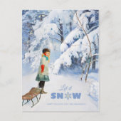 Kerstmis Jenny Nyström Laat het sneeuwscooter Cr01 Briefkaart (Voorkant)