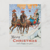Kerstmis Jenny Nyström Lively sleigh CC0079 Briefkaart (Voorkant)
