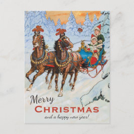 Kerstmis Jenny Nyström Lively sleigh CC0079 Briefkaart