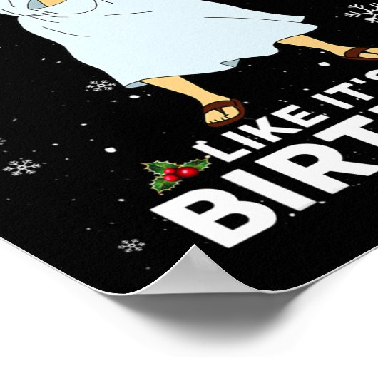 Kerstmis Jezus Dansen We gaan feesten alsof het M Poster (Hoek)