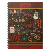 Kerstmis Jezus Frosty Rudolph Santa Quote Notitieboek (Voorkant)