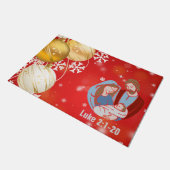 Kerstmis: Jezus geboorte: 24 x 36 inch deurmat (Schuin)
