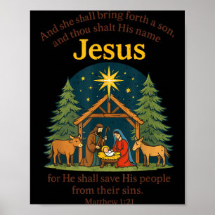 Kerstmis Jezus Geboorte Christelijke Bijbel Pjs Pe Poster