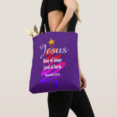 Kerstmis JEZUS HEER VAN DE HEREN Gepersonaliseerd  Tote Bag (Dichtbij)