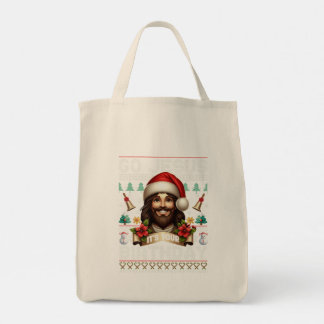 Kerstmis Jezus Horrorkersttrui Breien Religieus Tote Bag
