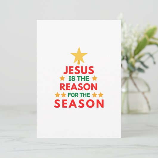 Kerstmis Jezus is de reden voor het seizoen  Kaart (Staand voorkant)