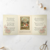 Kerstmis Jezus Maagd Maria Jozef Drieluik Wenskaart (Binnen)