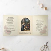 Kerstmis Jezus Maagd Maria Jozef Drieluik Wenskaart (Binnen)