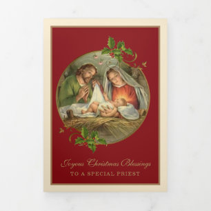 Kerstmis Jezus Maagd Maria Jozef Drieluik Wenskaart