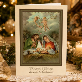 Kerstmis Jezus Maagd Maria Jozef Feestdagen Kaart