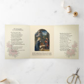 Kerstmis Jezus Maagd Maria Sint-Jozef Drieluik Wenskaart (Binnen)