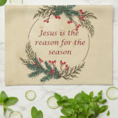 Kerstmis Jezus Reden voor het Seizoen Theedoek (Gevouwen)