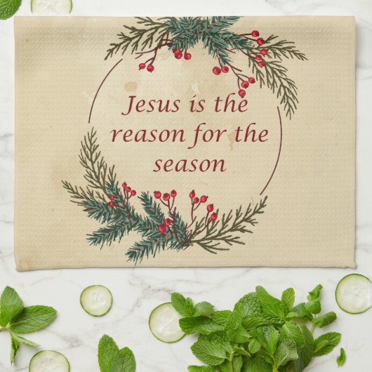 Kerstmis Jezus Reden voor het Seizoen Theedoek (Gevouwen)