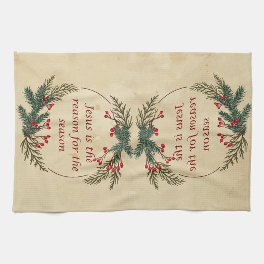 Kerstmis Jezus Reden voor het Seizoen Theedoek (Horizontaal)