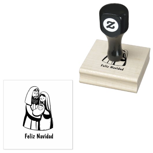 Kerstmis Jezus Religieuze Spaanse Feliz Navidad Rubberstempel (Gestempeld)