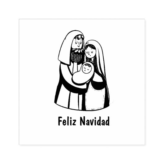 Kerstmis Jezus Religieuze Spaanse Feliz Navidad Rubberstempel (Afrduk)