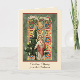Kerstmis Jezus Schrift Gebed Feestdagen Kaart