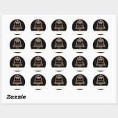Kerstmis Jingle Bell Zwart en Wit Goud Script Ronde Sticker (Vel)
