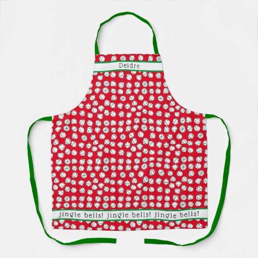 Kerstmis Jingle Bells gepersonaliseerd Apron Schort (Voorkant)