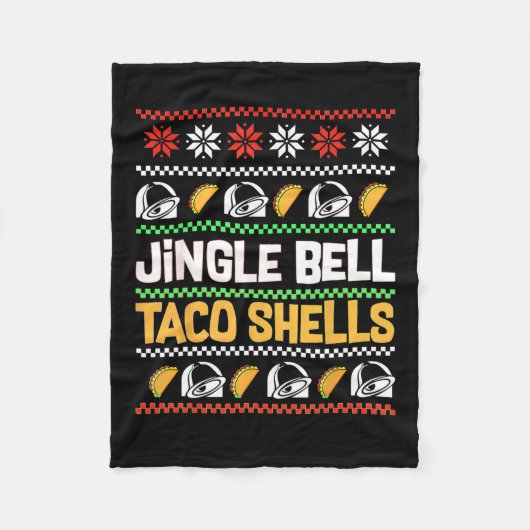 Kerstmis Jingle Bells Taco Shells Funny Ugly Xmas Fleece Deken (Voorkant)
