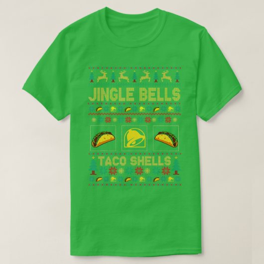 Kerstmis Jingle Bells Taco Shells Funny Ugly Xmas T-shirt (Design voorkant)
