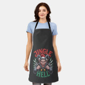Kerstmis Jingle Hell Krampus Kwaadaardige Xmas Schort (Gedragen)