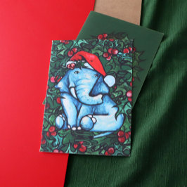 Kerstmis Joekelefant met Hulst Kaart